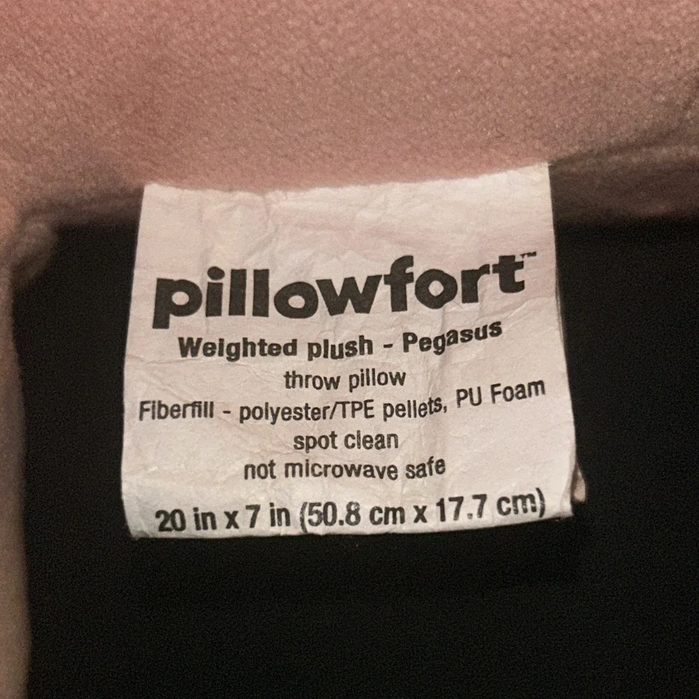Pillowfort Weighted Pegasus Unicorn Throw Pillow Plush Pink Gold Horn Teal Wings